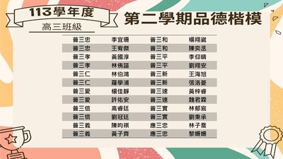 113學年度第二學期班級品德楷模